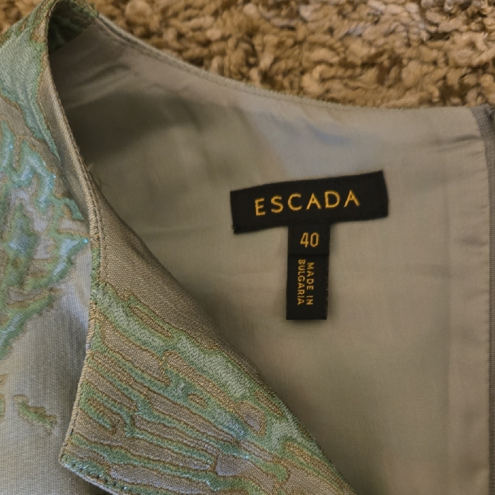Escada Mint Green and Silver Midi Dress - Picture 2 of 7